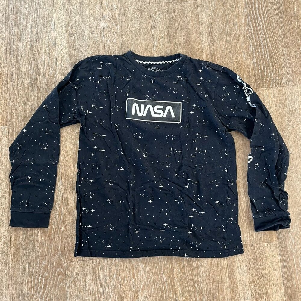 Eighty Eight NASA Galaxy Long Sleeve Black T-Shirt - Medium